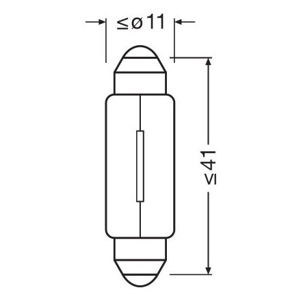 OSRAM 12V 10W SV8.5-8  STANDARD Doboz